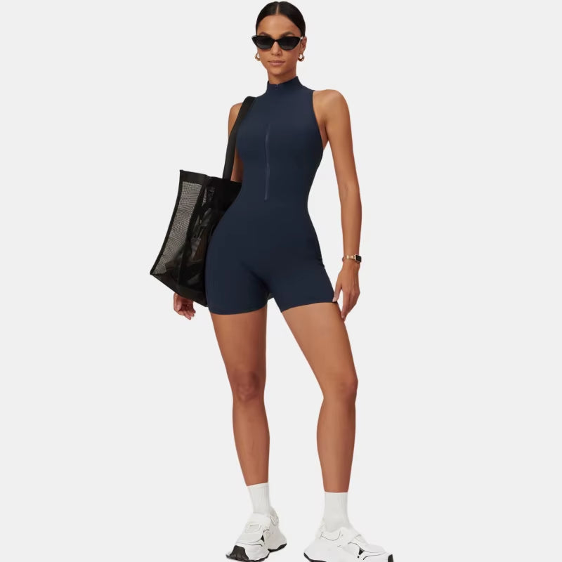 Scrunch Sporty Short Jumpsuit with Bar Suit for Women Fitness Sportswear Gym Jogging Yoga Shorts Set Workout Tracksuit Clothes